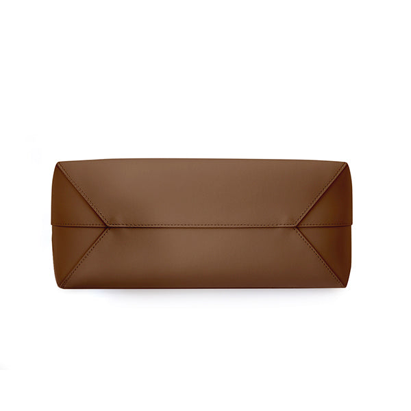 Kafka Large Tote – Chocolate – Bottom View Showing Structured Base
