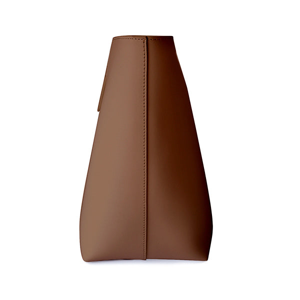 Kafka Large Tote – Chocolate – Side View Highlighting Clean Silhouette